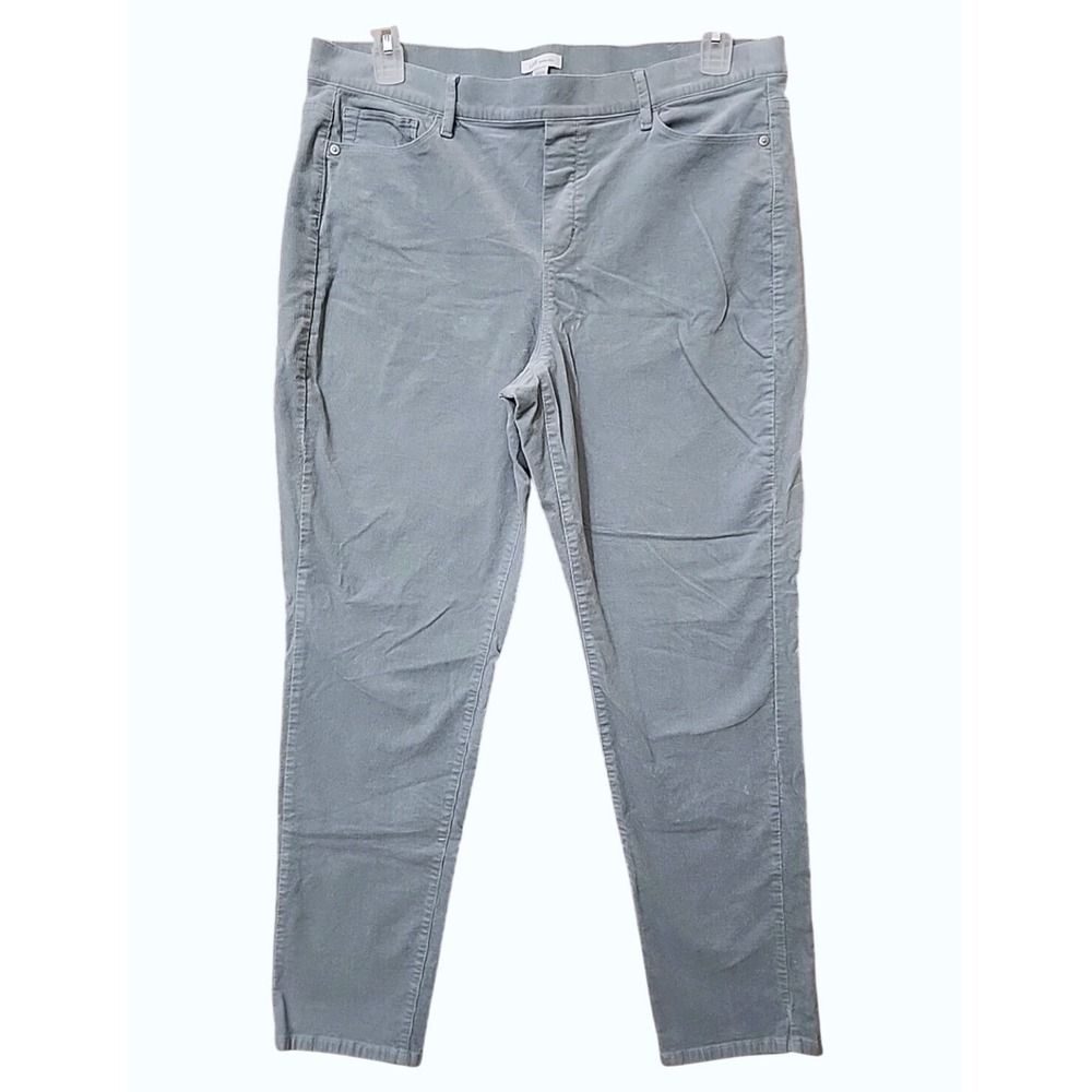 J Jill Corduroy Pants Size XL Womens Relaxed Fit Lt Blue Stretch Casual Trousers